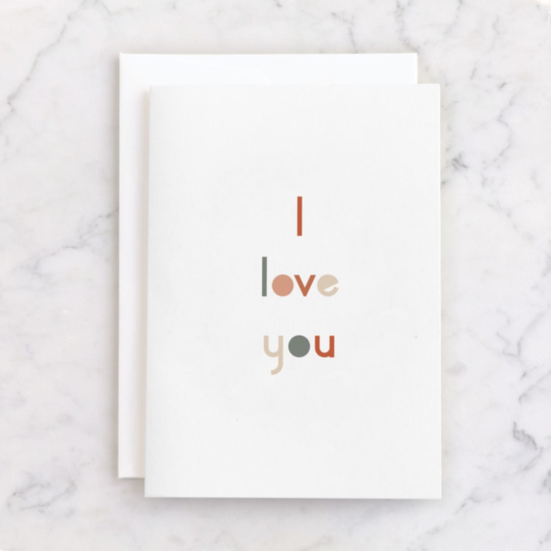 "I love you type" - Single Greeting Cards in Cloud by Coit Creative - Front