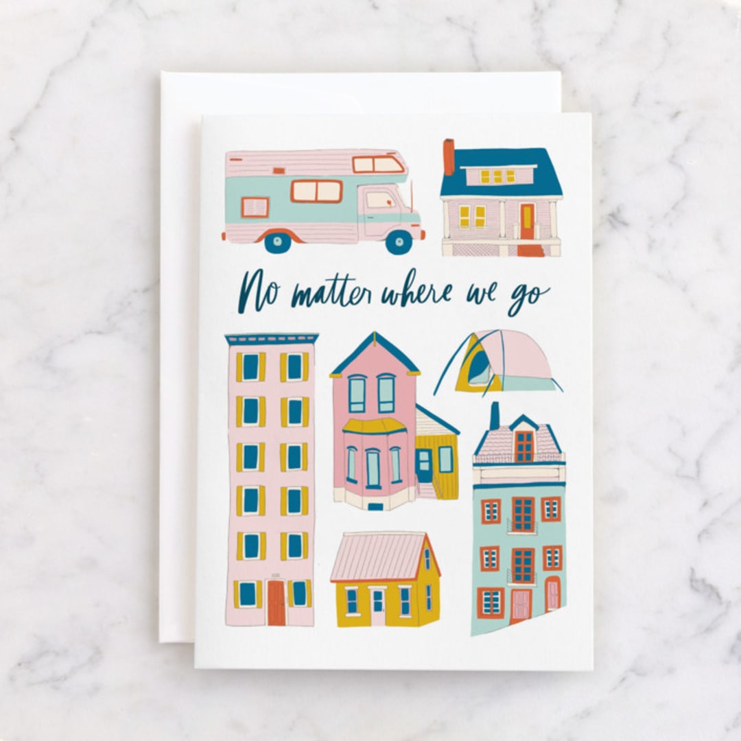 "You Are Home" - Single Greeting Cards in Cloud by Alicia Schultz - Front
