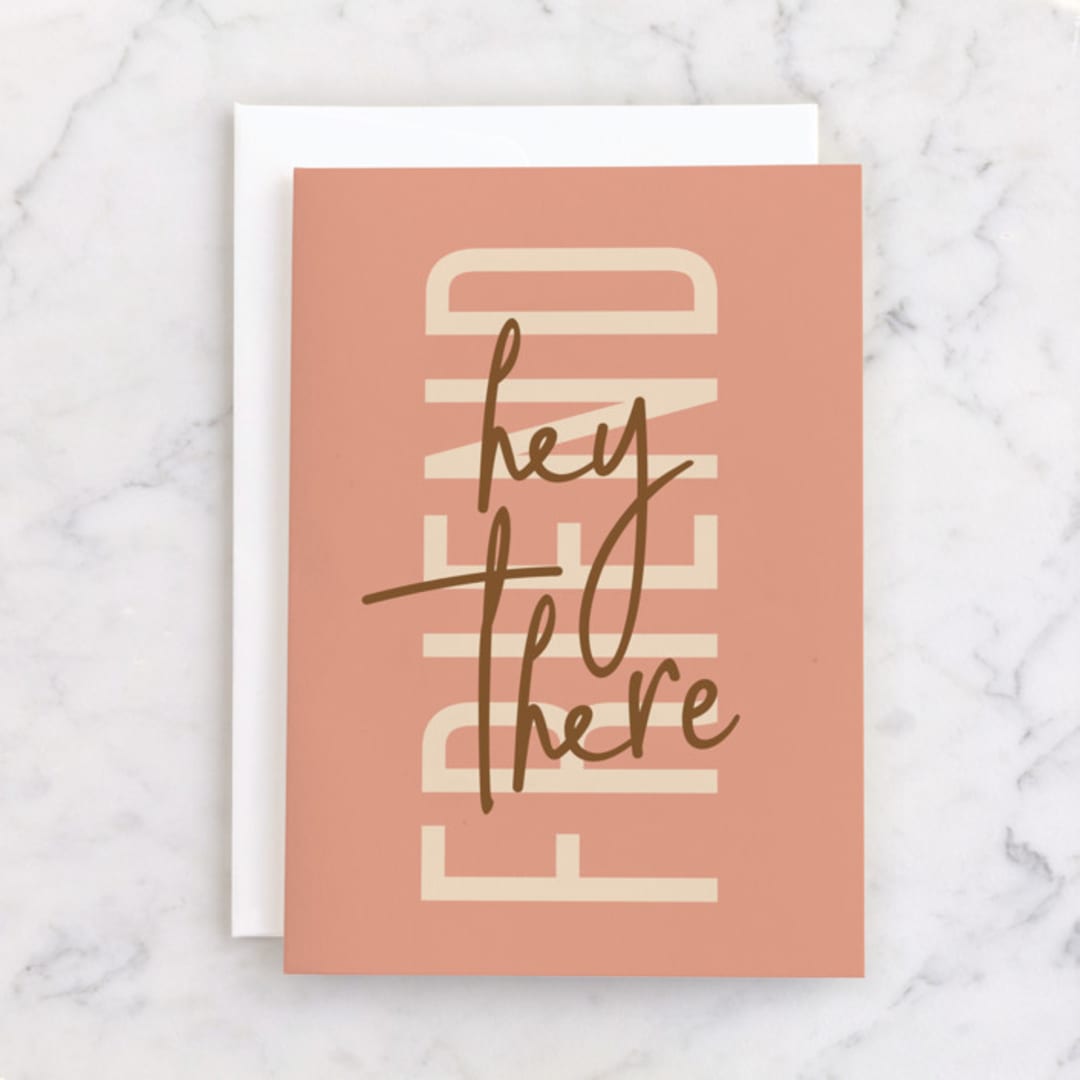 "Hey There" - Single Greeting Cards in Candy by Shari Margolin - Front