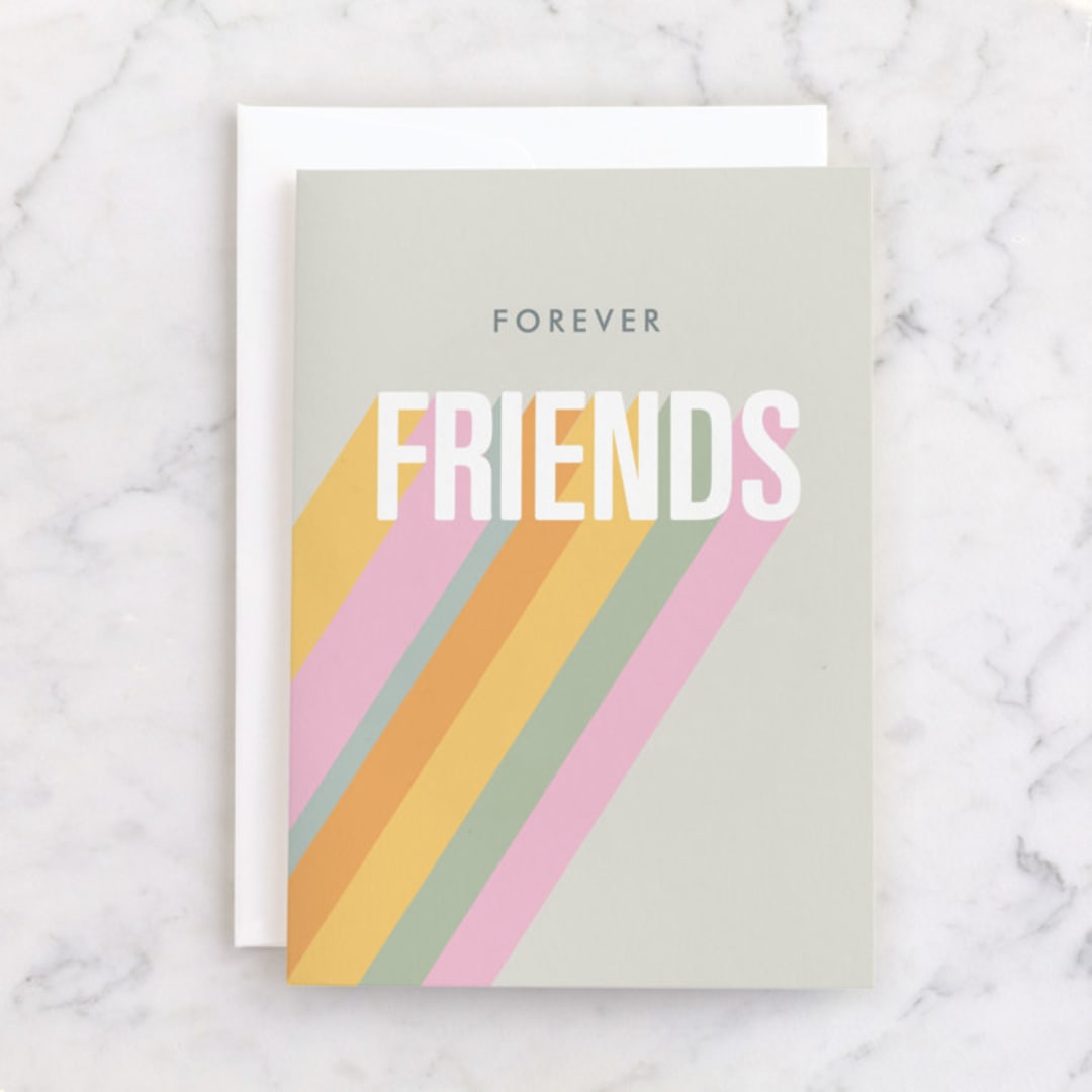 "Forever Friends" - Single Greeting Cards in Rainbow by Dominique Vari - Front
