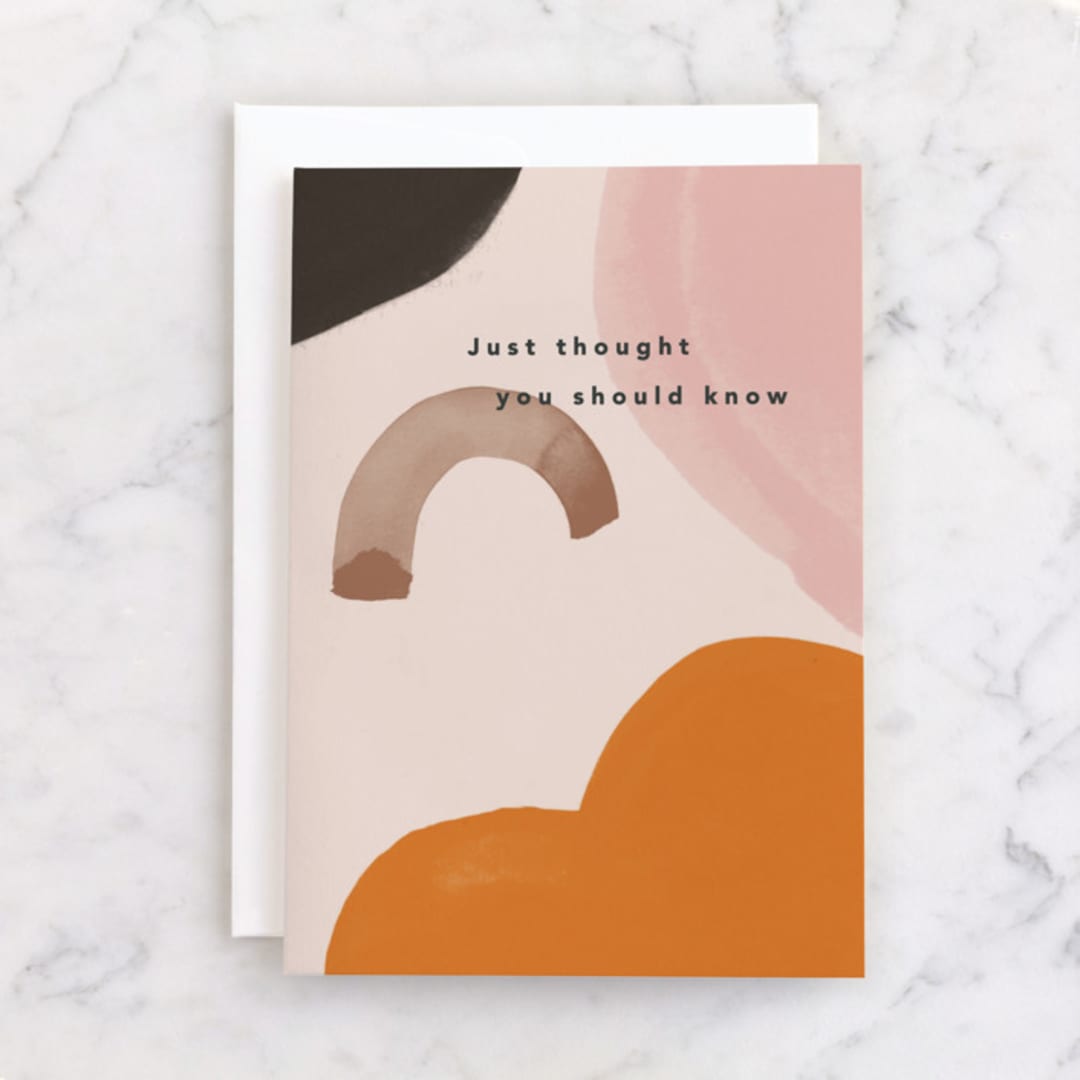 "Thought you should know" - Single Greeting Cards in Cream by Creo Study - Front