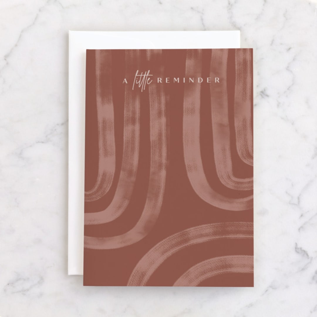 "Little Reminder" - Single Greeting Cards in Rust by Creo Study - Front