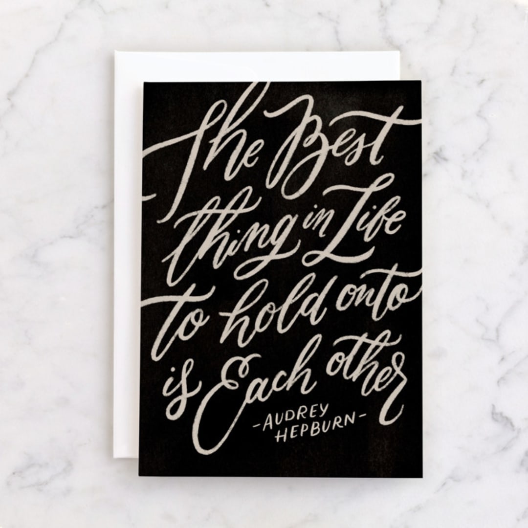 "The Best Things" - Single Greeting Cards in Onyx by Wildfield Paper Co - Front