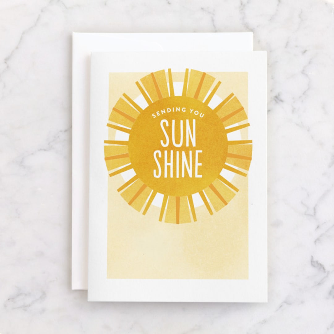 "Sunshine" - Single Greeting Cards in Sun by Jen Banks - Front
