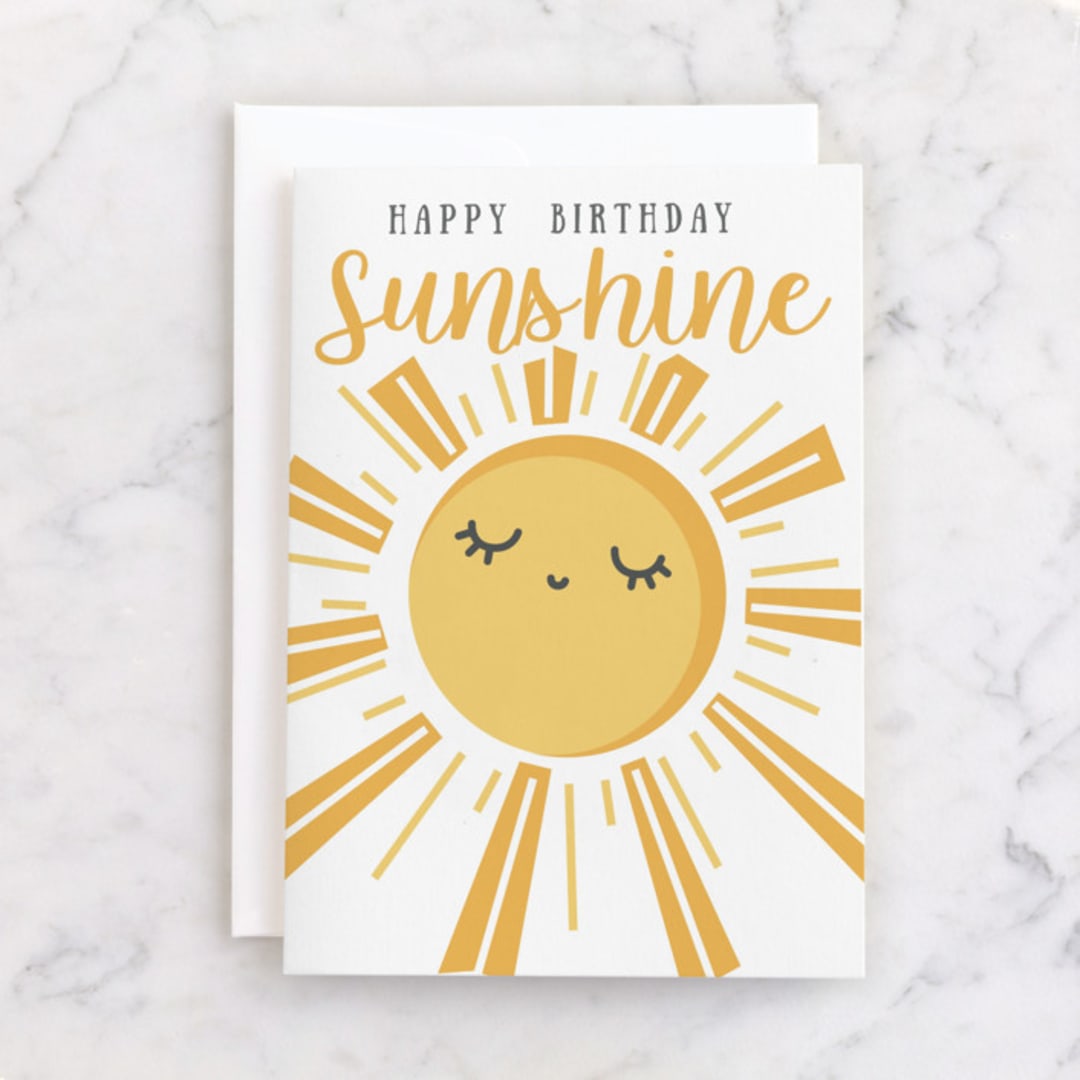 "Sunshine" - Single Greeting Cards in Sun by Oma N. Ramkhelawan - Front