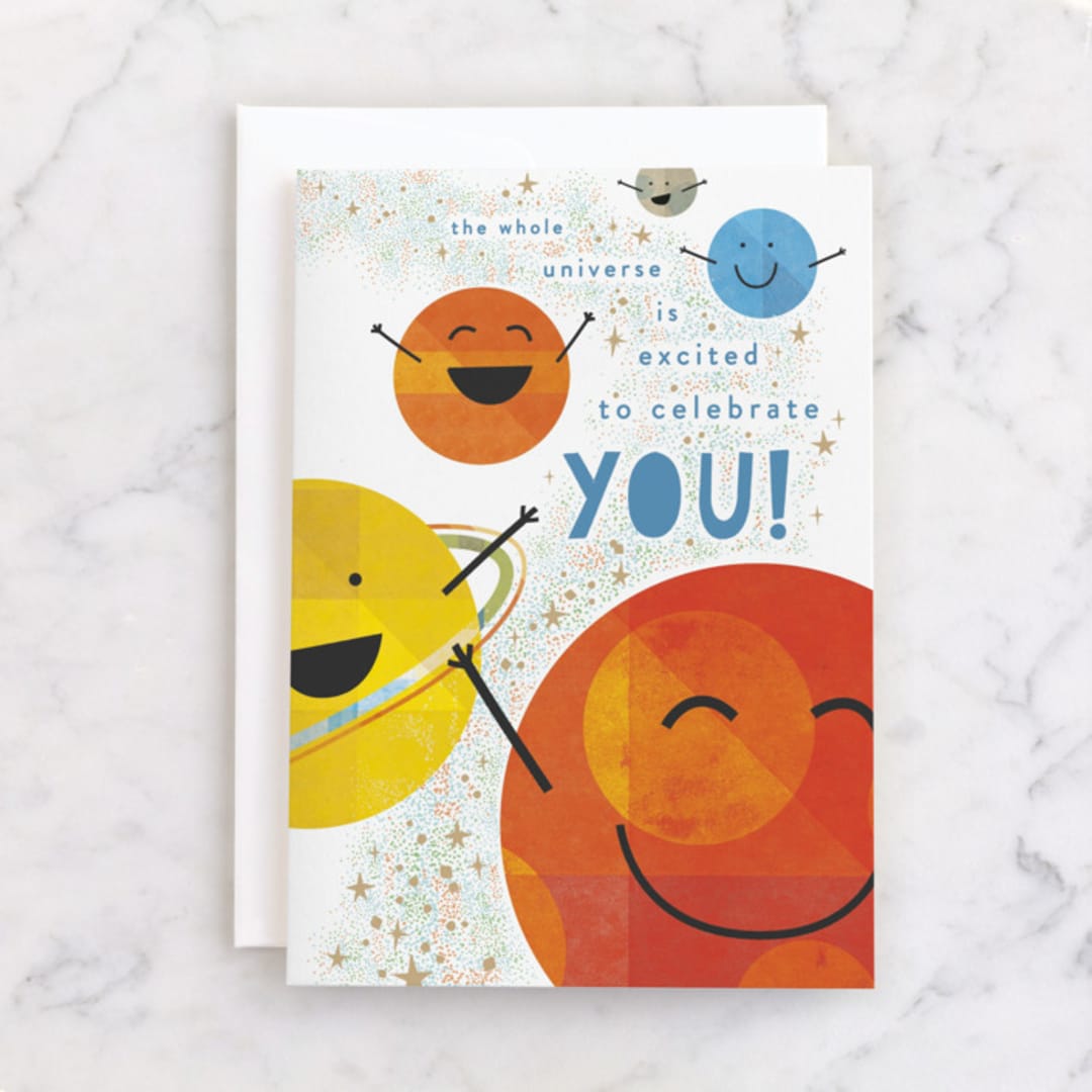"The Whole Universe" - Single Greeting Cards in Fire by Robert and Stella - Front