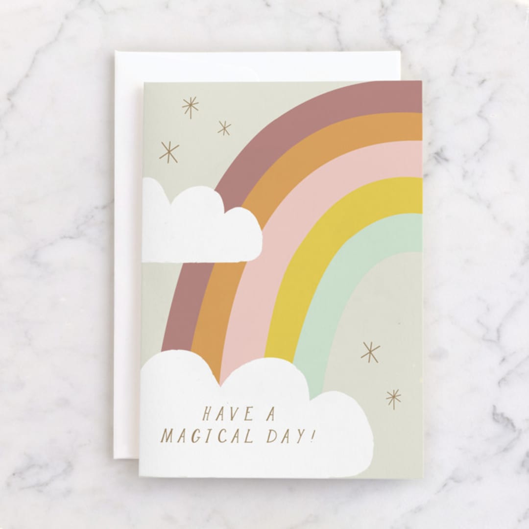 "Rainbow Magic" - Single Greeting Cards in Mist by Angela Thompson - Front
