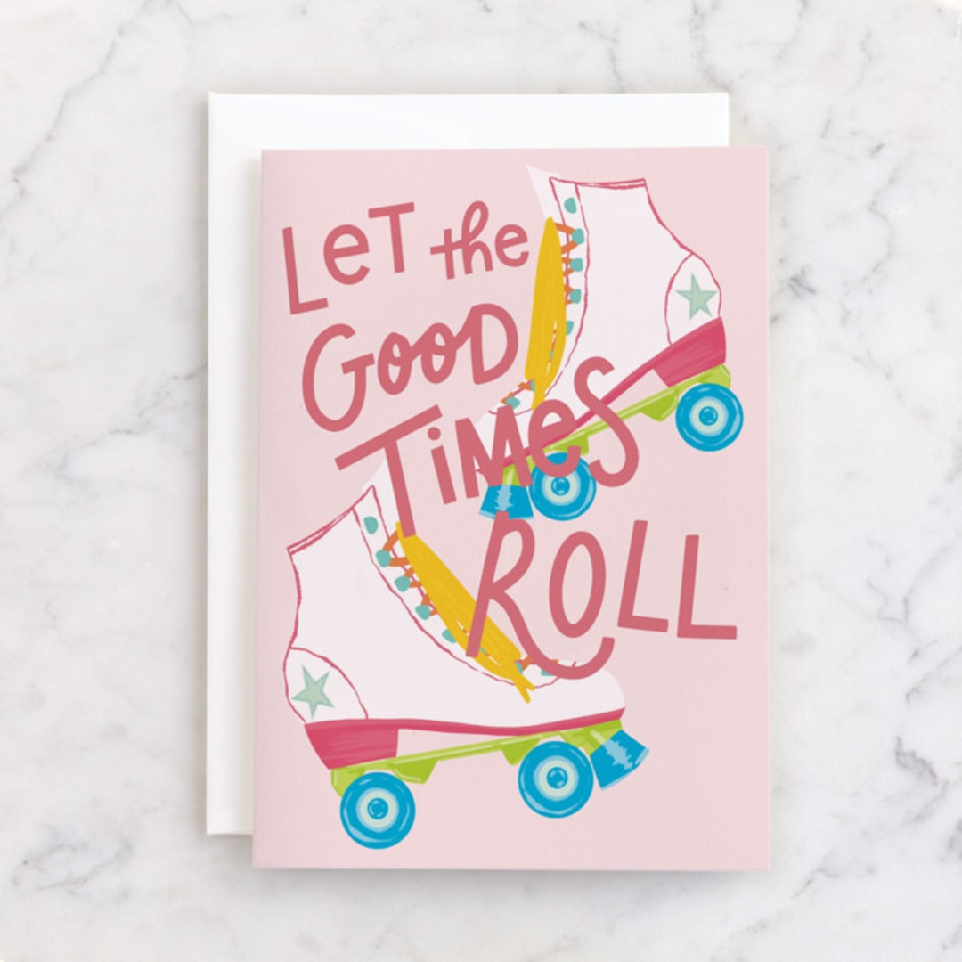 "Good Times" - Single Greeting Cards in Petal by Everett Paper Goods - Front