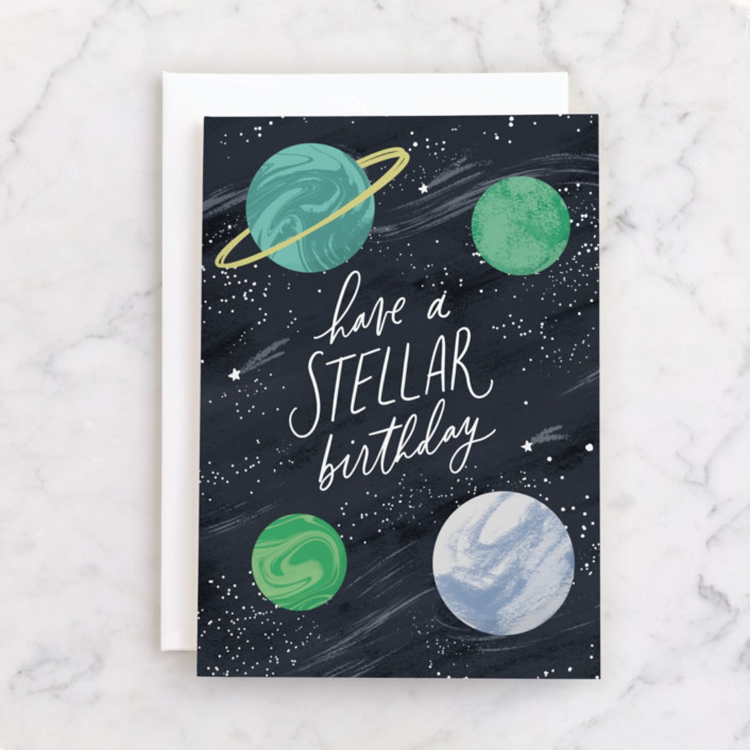 "Stellar" - Single Greeting Cards in Midnight by Everett Paper Goods - Front