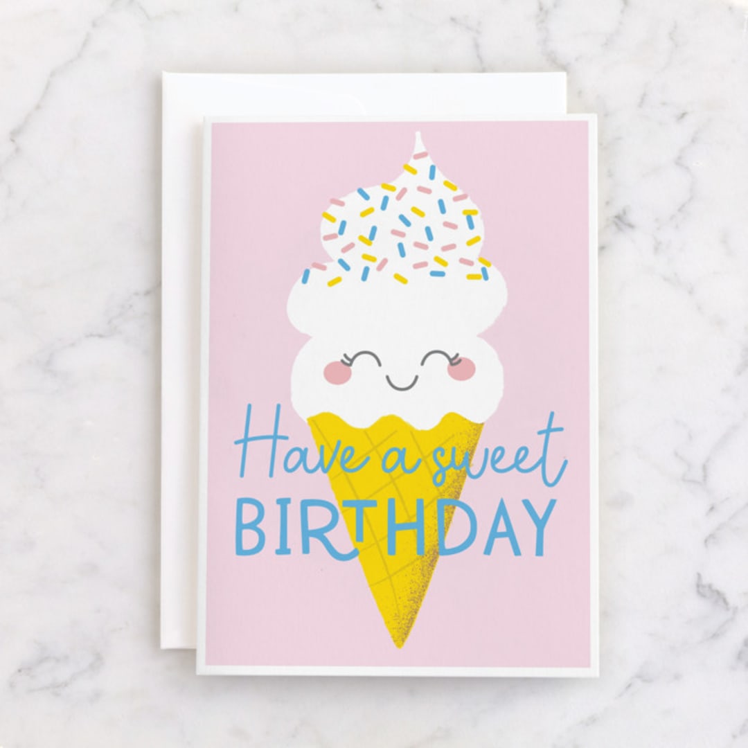 "Sprinkles on top" - Single Greeting Cards in Blush by Annie Holmquist - Front