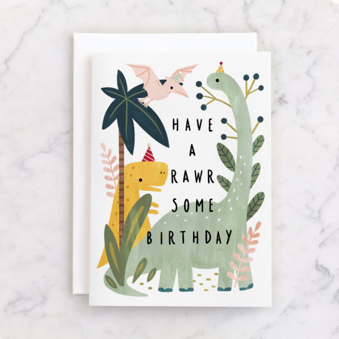 "Rawrsome birthday" - Single Greeting Cards in Jungle by Cindy Chu - Front