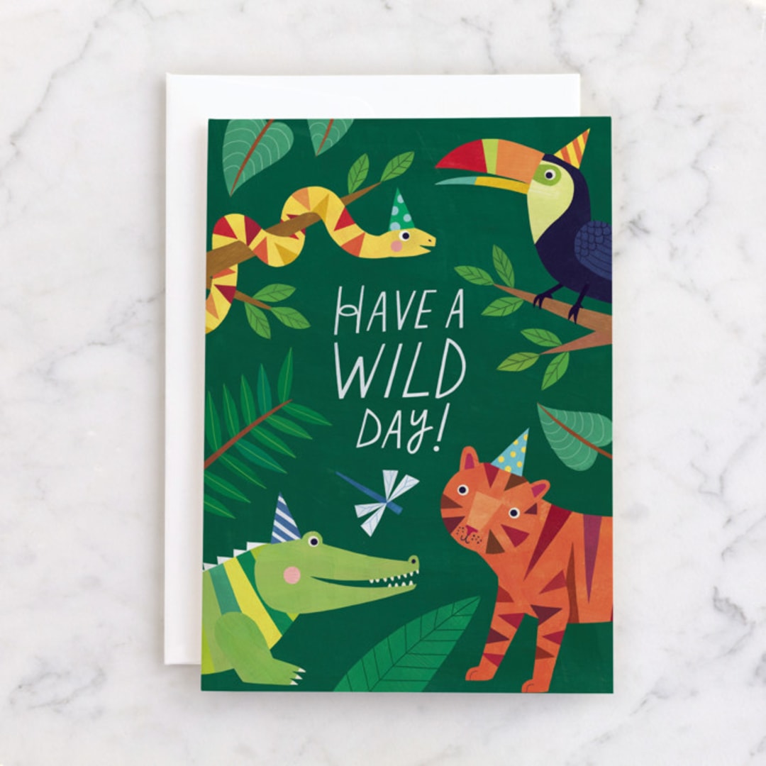 "Wild Day" - Single Greeting Cards in Forest by melanie mikecz - Front