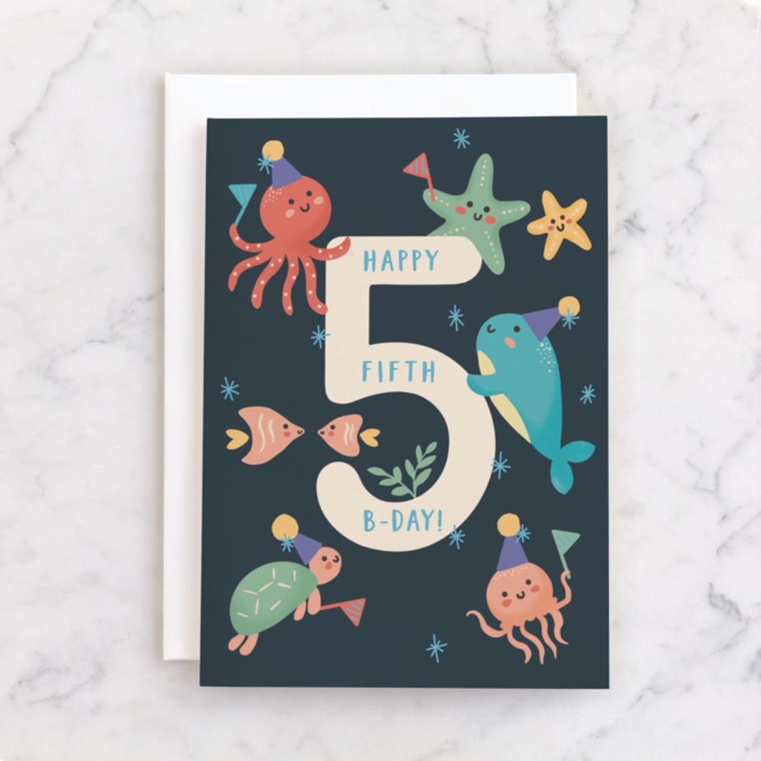 "Under The Sea" - Single Greeting Cards in Sea by Christy Hy Lee - Front