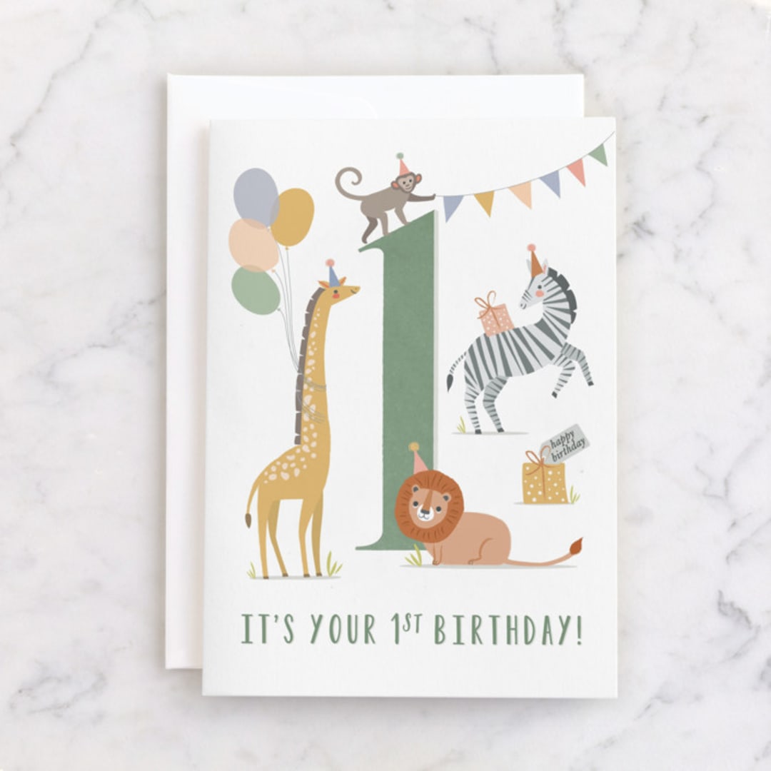 "Party Animals" - Single Greeting Cards in Forest by Karidy Walker - Front