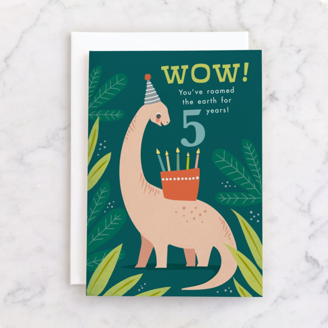 "birthday dino" - Single Greeting Cards in Forest by Karidy Walker - Front