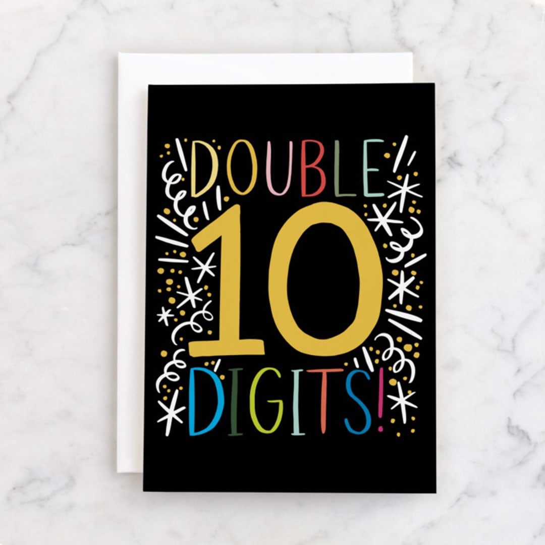"Double Digits" - Single Greeting Cards in Midnight by Alethea and Ruth - Front