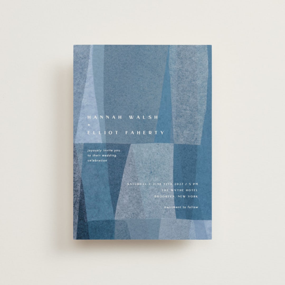 "denim patchwork" - Wedding Invitations in Seaside by Carrie Moradi - Front