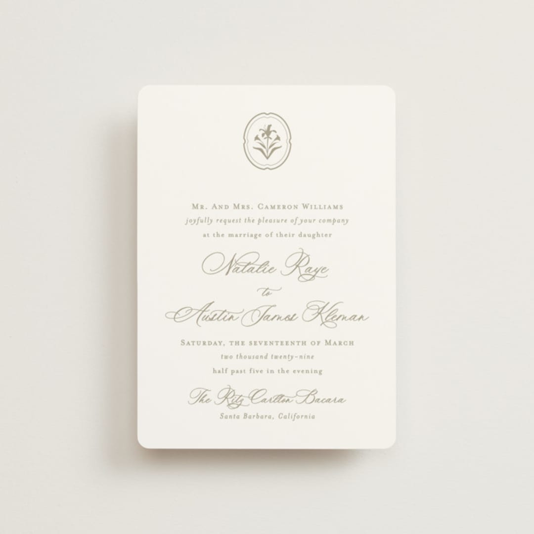 "Calia" - Wedding Invitations in Paris Rain by Jennifer Postorino - Front