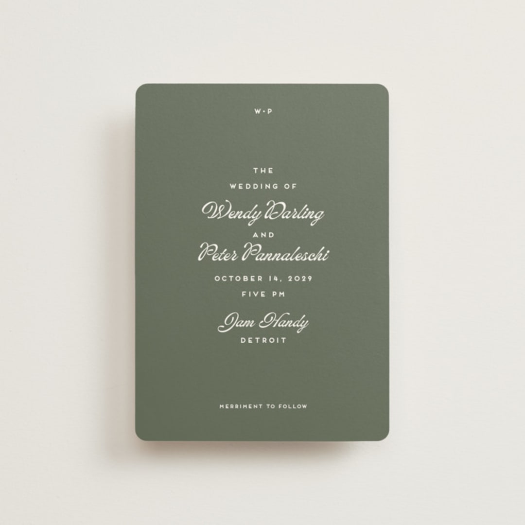 "Penumbra" - Wedding Invitations in Garden by Snow and Ivy - Front