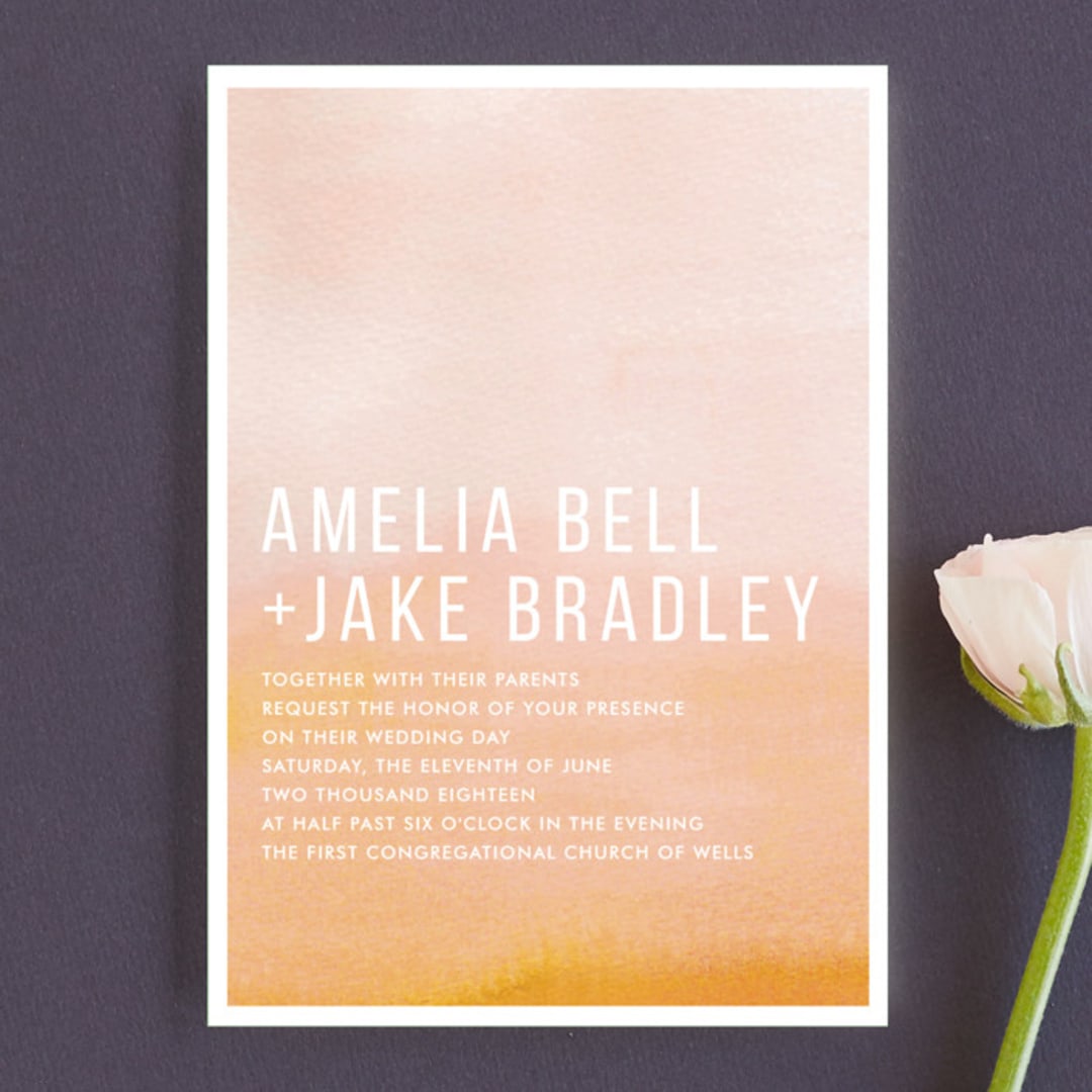 "Ombre" - Wedding Invitations in Mandarin by Dean Street - Front