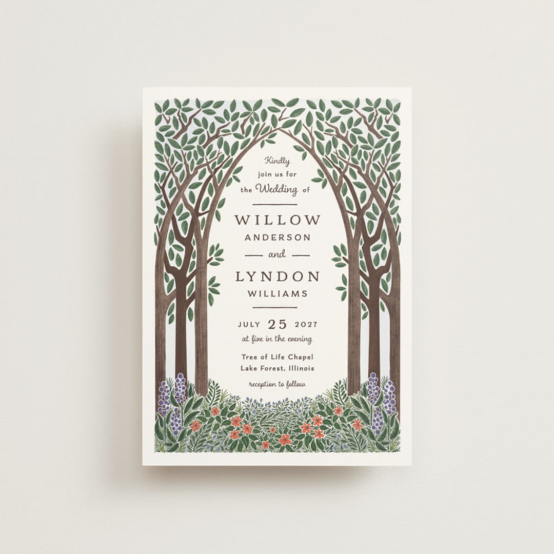 "Nature's Chapel" - Wedding Invitations in Forest by Paper Sun Studio - Front