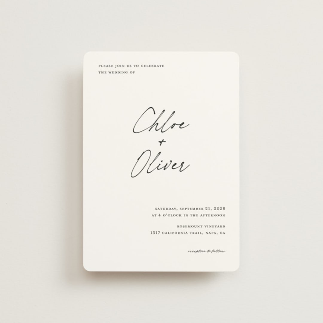 "modern classic" - Wedding Invitations in Jasmine by Pippa Shaw - Front