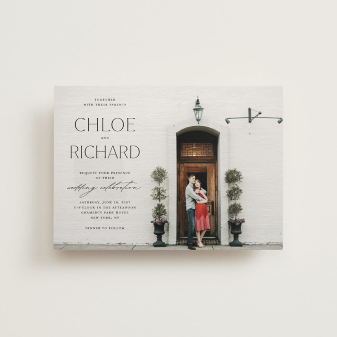 "Boutique" - Wedding Invitations in Noir by Eric Clegg - Front