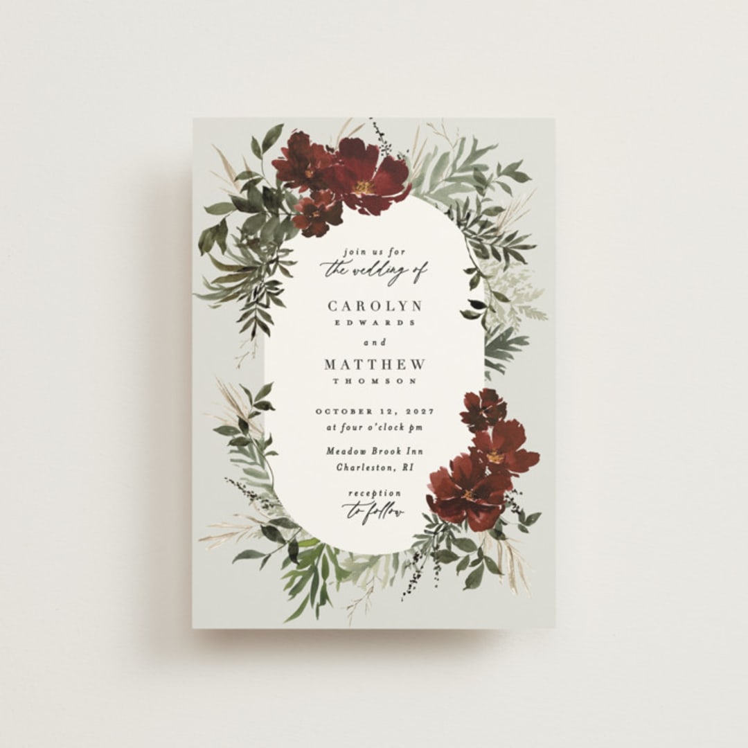 "harvest" - Wedding Invitations in Cabernet by Everett Paper Goods - Front