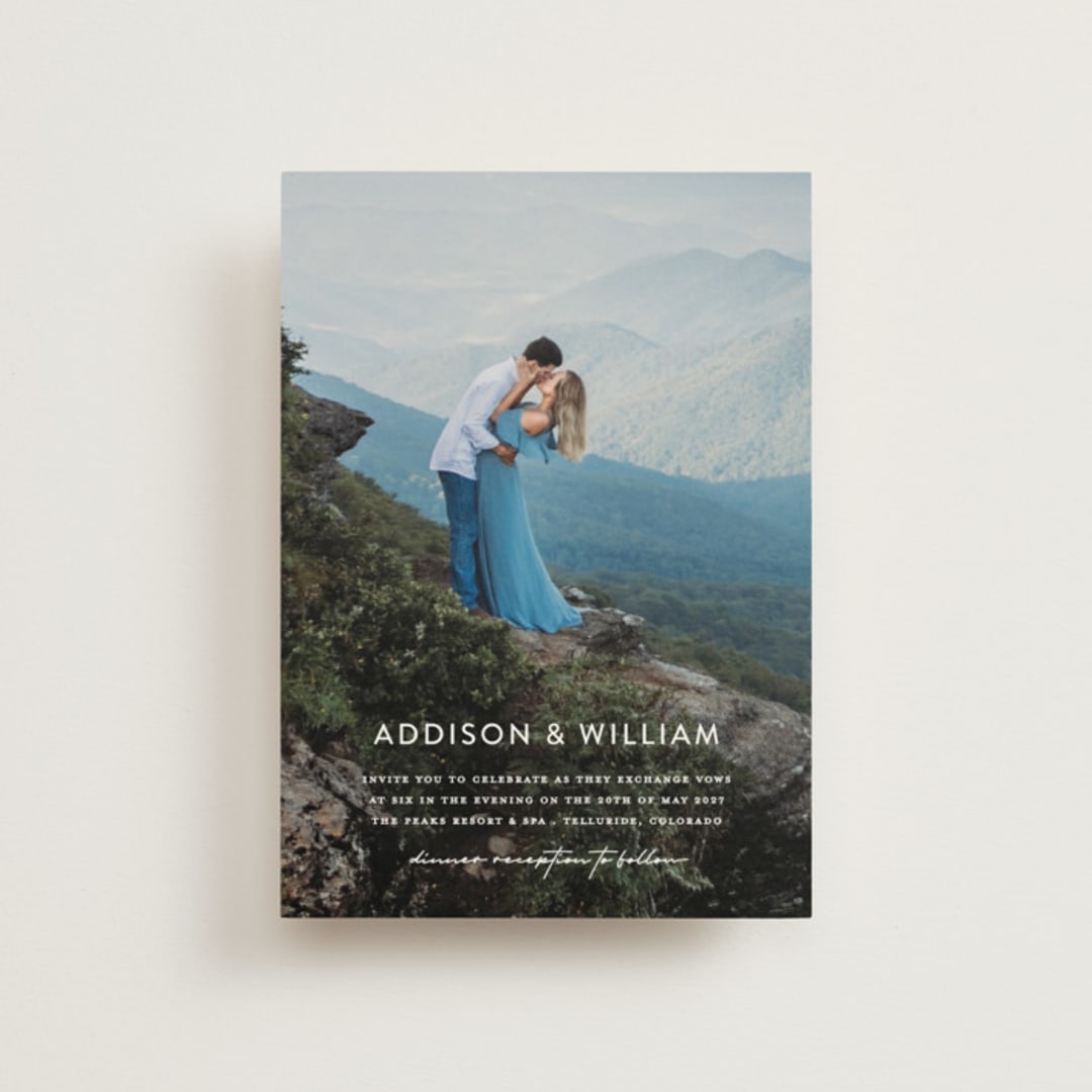 "As if a Dream" - Wedding Invitations in Cloud by Pine Street Creative - Front