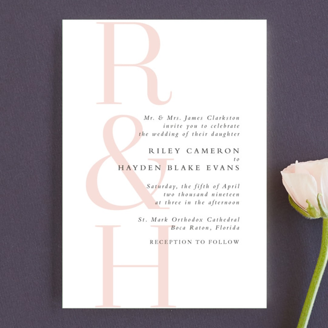 "over and over" - Wedding Invitations in Soft Peach by Lea Delaveris - Front
