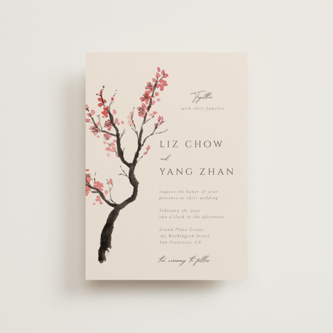 "Blossoms of Love" - Wedding Invitations in Champagne by frau brandt - Front