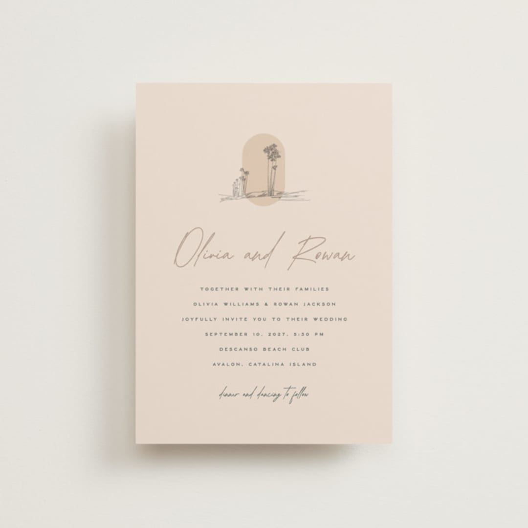 "Sunset Beach" - Wedding Invitations in Sand by Owl and Toad - Front