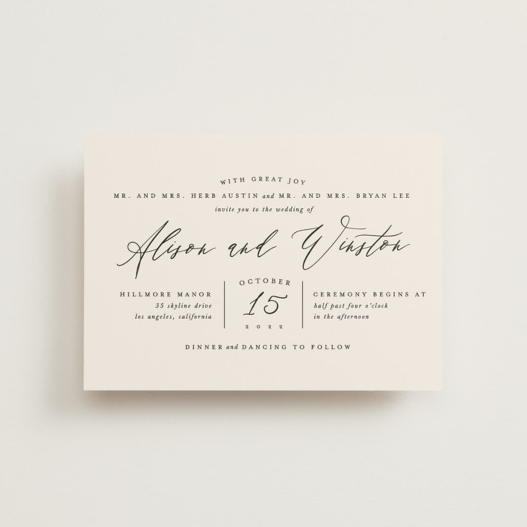 "Timeless" - Wedding Invitations in Taupe by Leah Bisch - Front