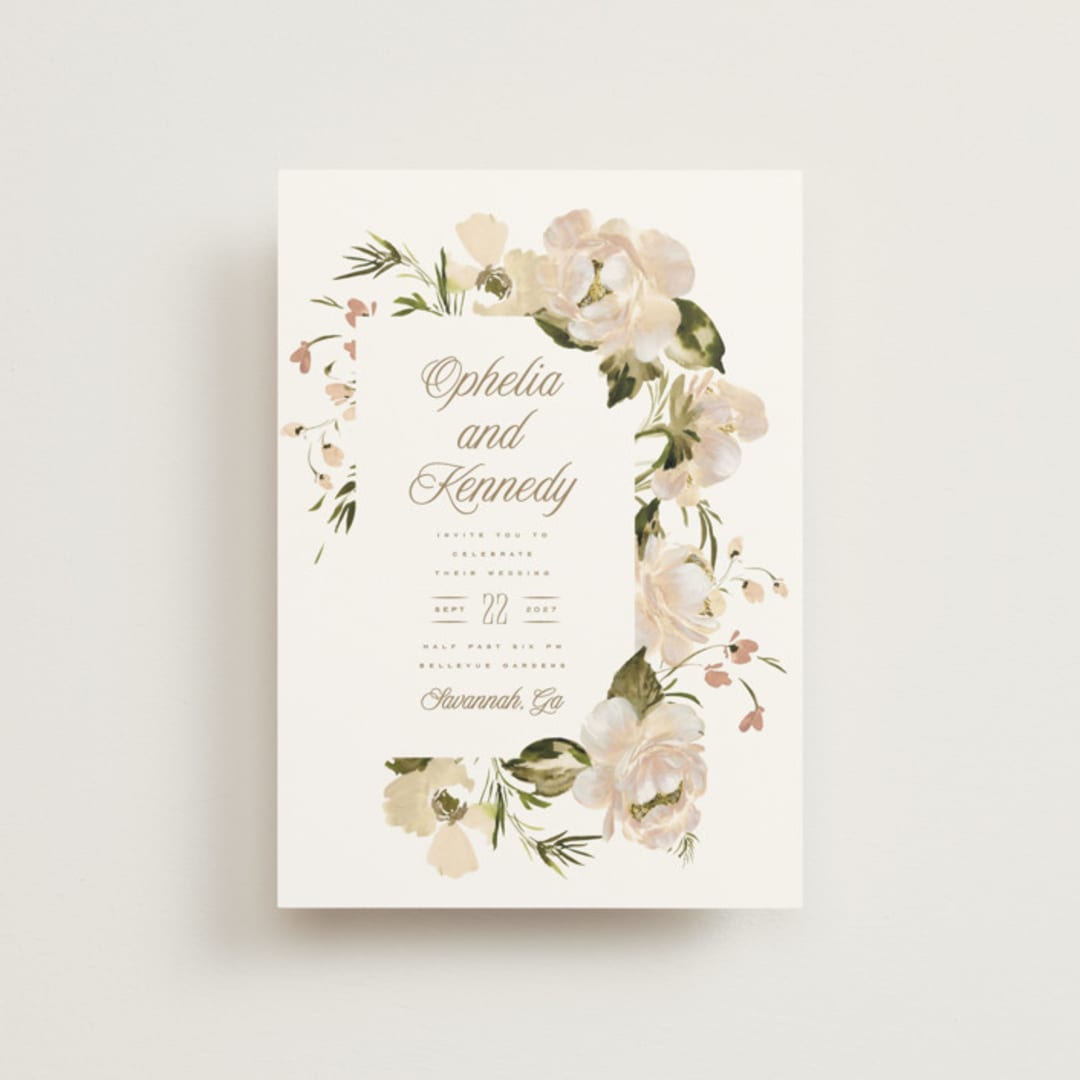 "Felicity" - Wedding Invitations in Pearl by Leah Bisch - Front