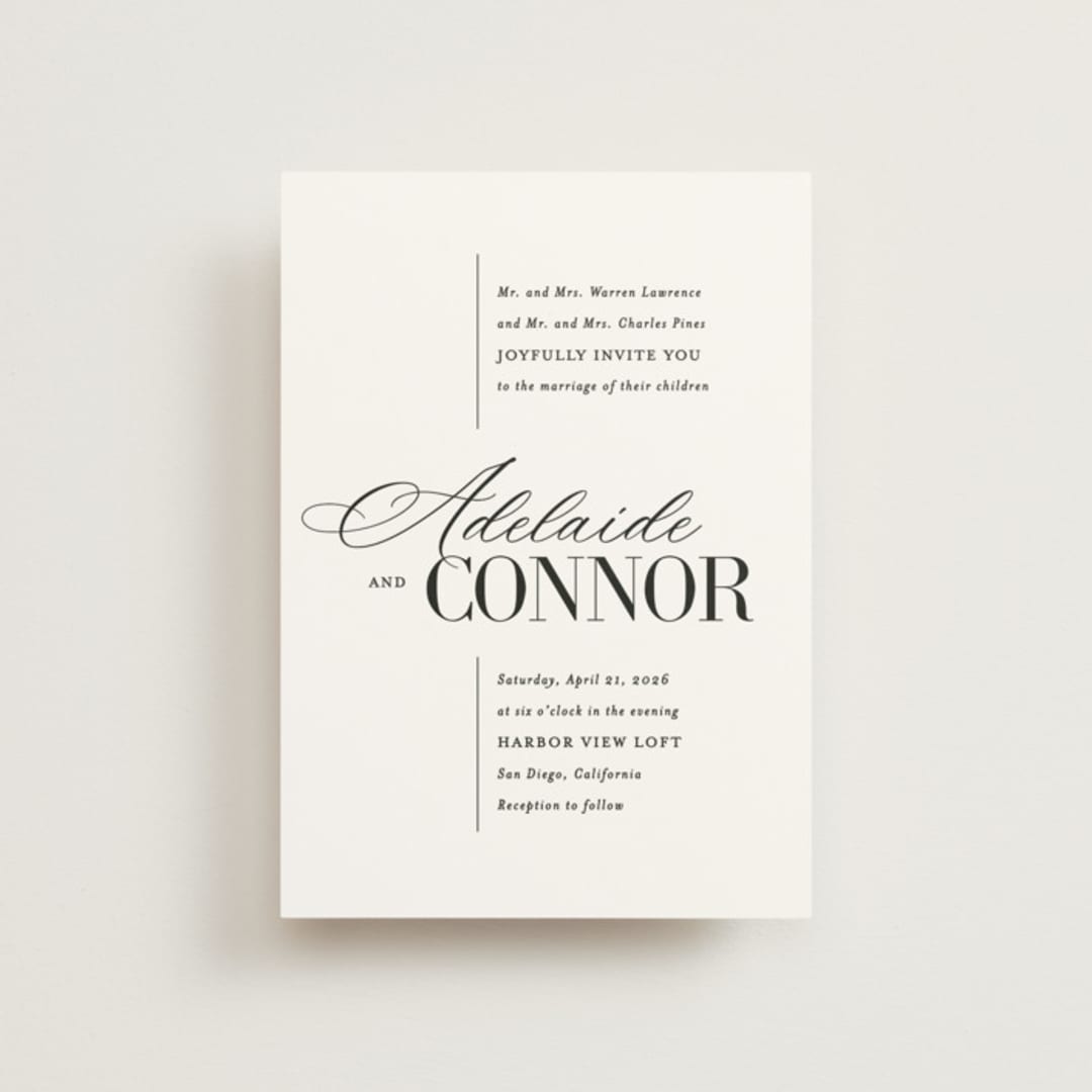 "This and That" - Wedding Invitations in Diamond by Jessica Corliss - Front