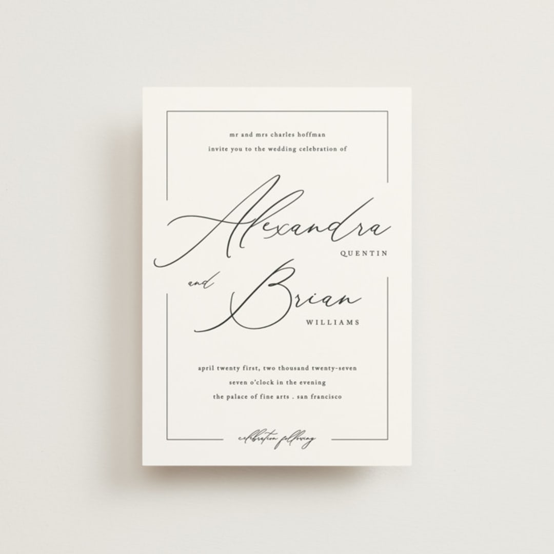 "Love Story" - Wedding Invitations in Alabaster by Liz Conley - Front