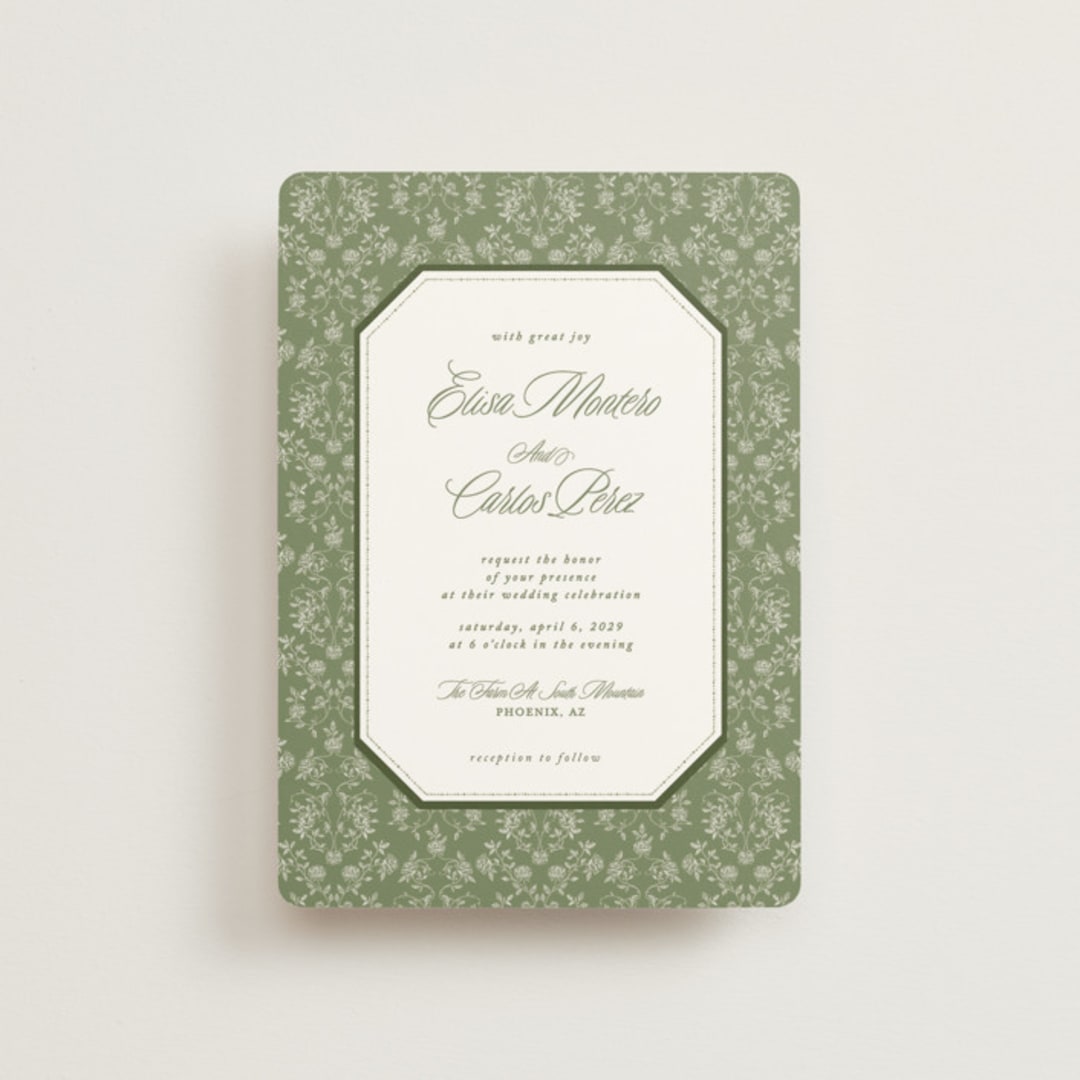 "Vintage Garden" - Wedding Invitations in Forest by Sherley Ferreira - Front
