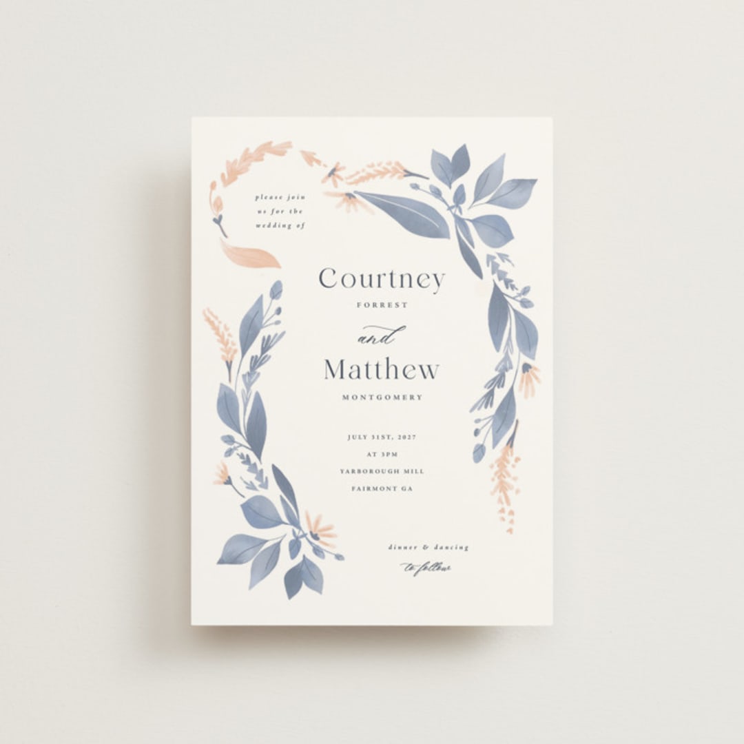 "Cascading Floral" - Wedding Invitations in Lagoon by Corinne Malesic - Front
