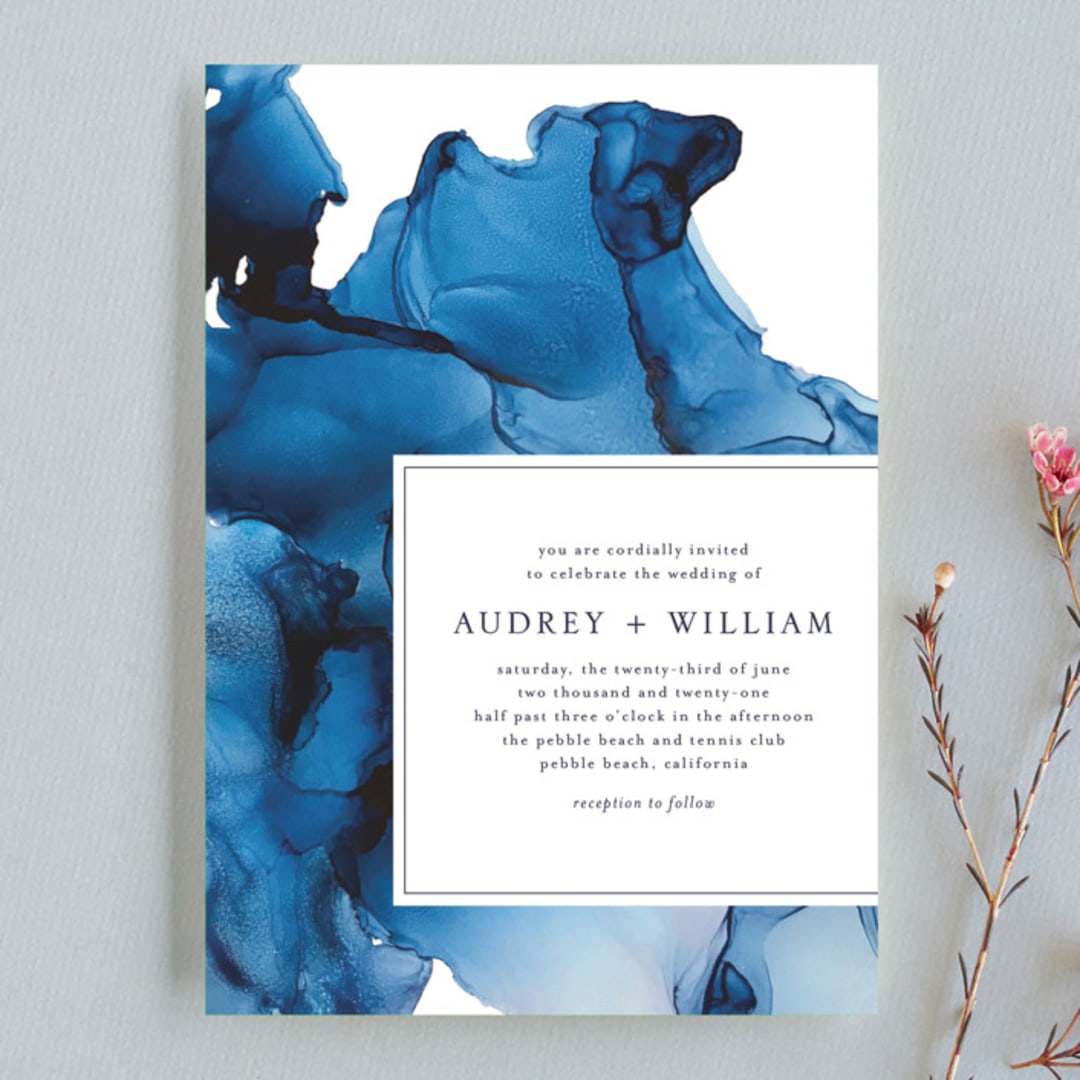 "blue tides" - Wedding Invitations in Sea Blue by Erin Deegan - Front