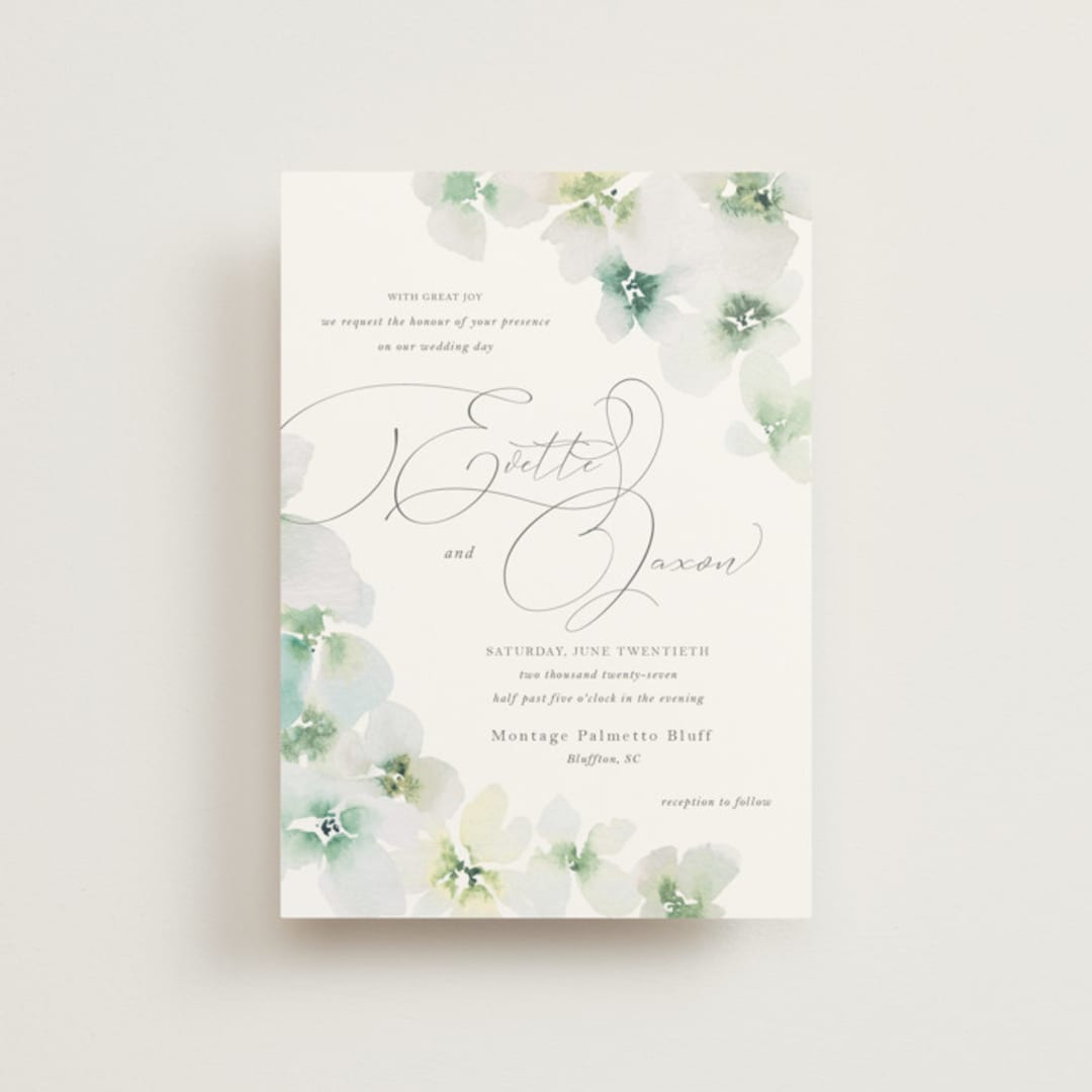 "Whispered" - Wedding Invitations in Springtime by Design Lotus - Front