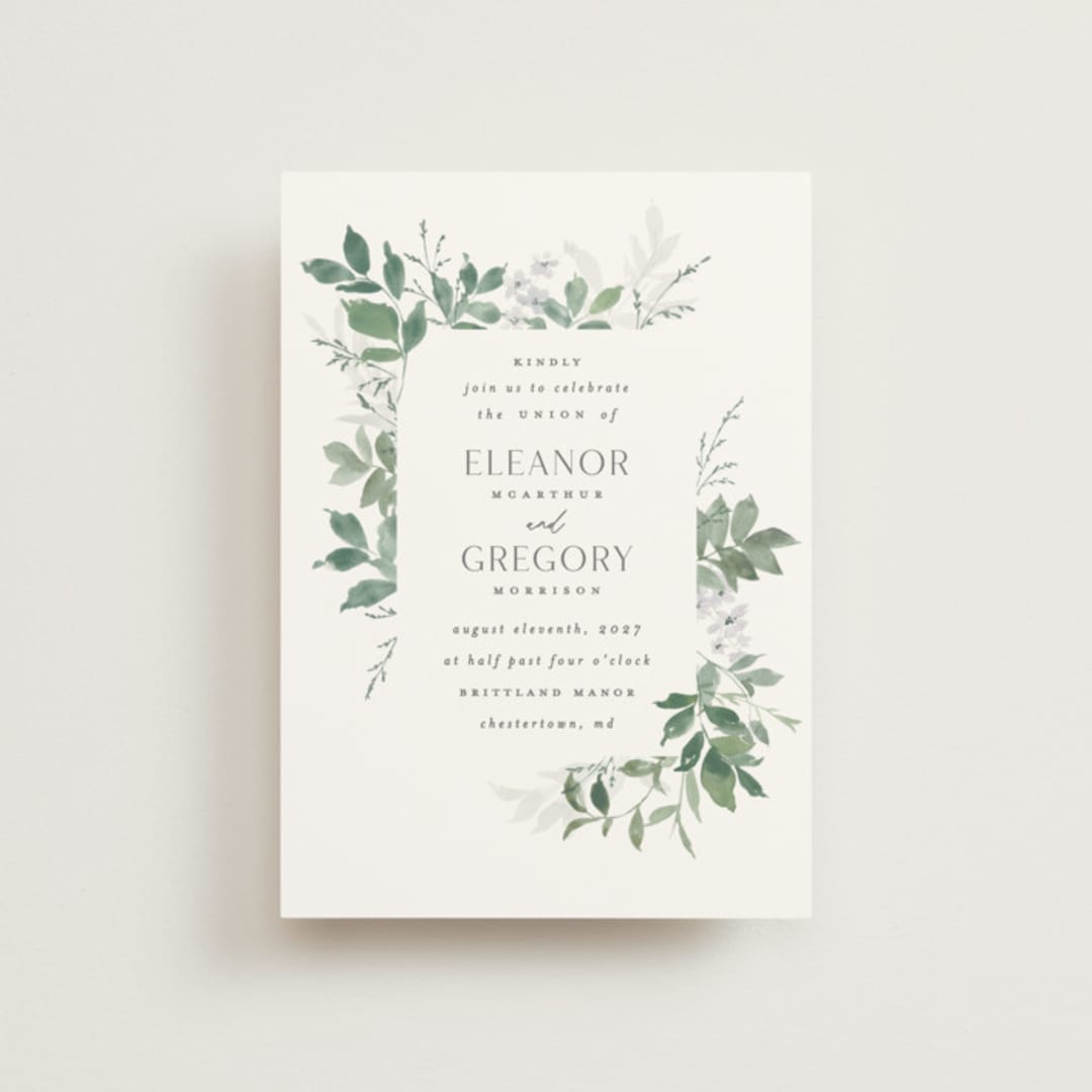 "Grove" - Wedding Invitations in Fern by Everett Paper Goods - Front