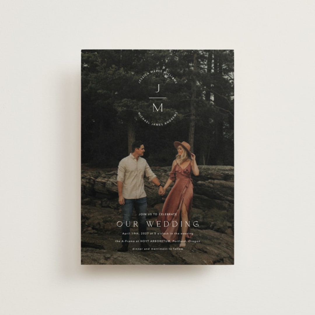 "Picture Perfect" - Wedding Invitations in Opal by Jennifer Postorino - Front