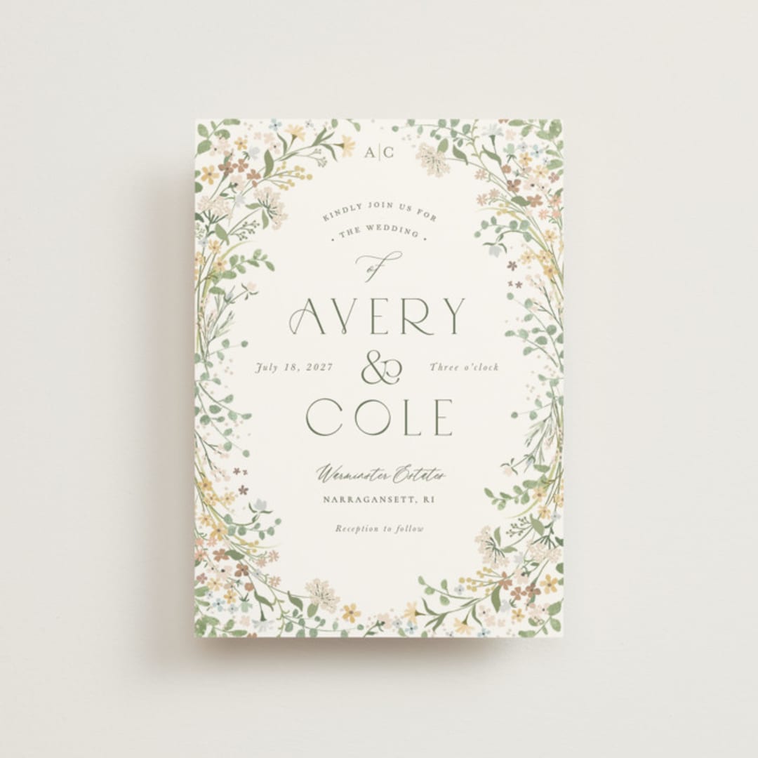 "Avery" - Wedding Invitations in Lemongrass by Jennifer Wick - Front