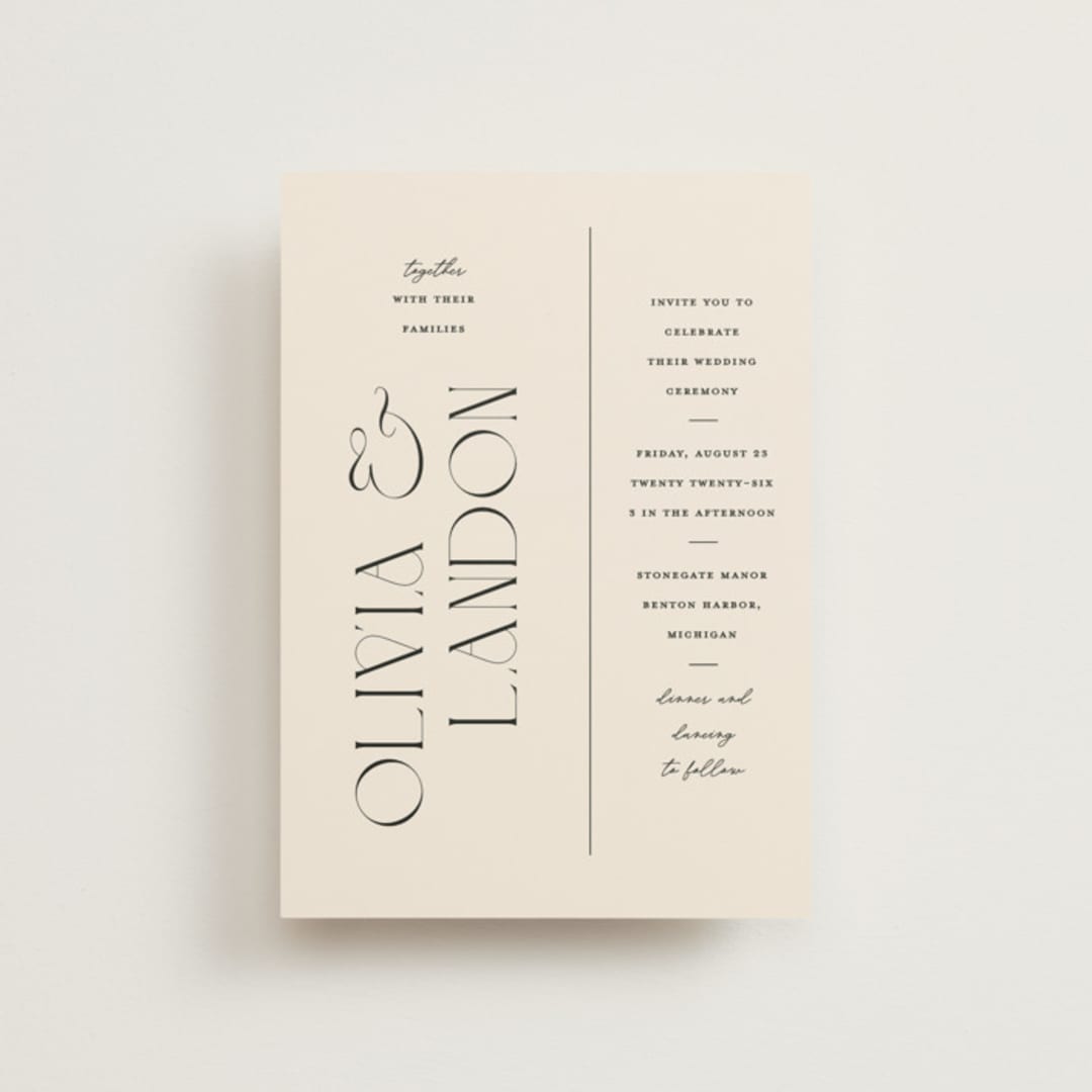 "The Manor" - Wedding Invitations in Buff by Pixel and Hank - Front