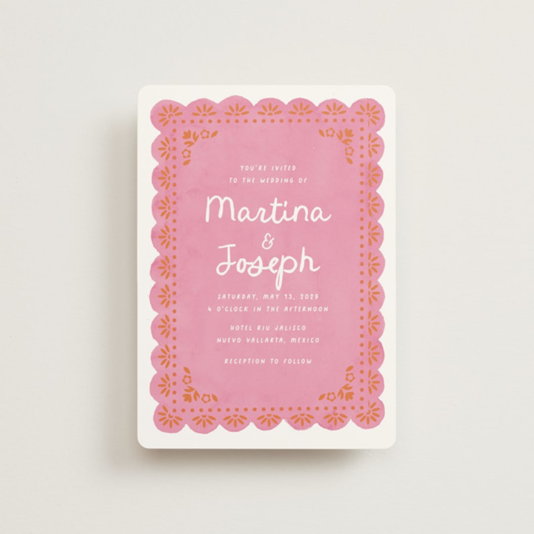 "Vienes" - Wedding Invitations in Carnation by Itsy Belle Studio - Front