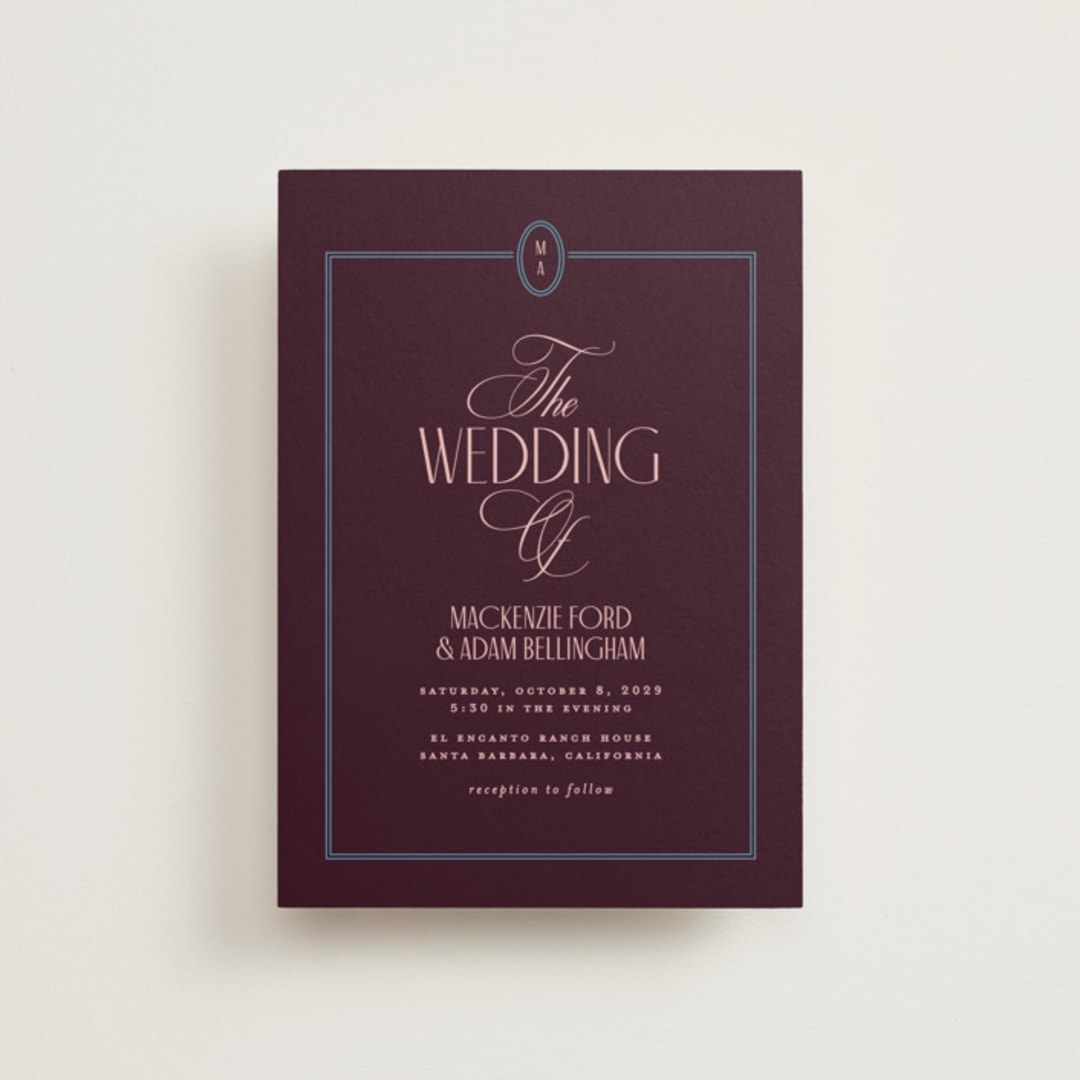 "sophisticate" - Wedding Invitations in Plum by Owl and Toad - Front