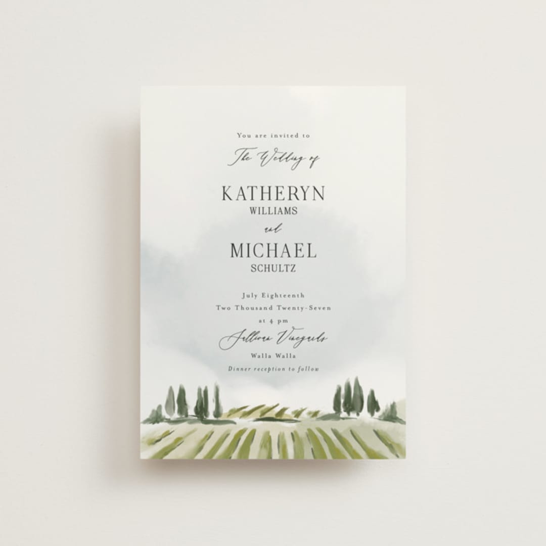 "Estate" - Wedding Invitations in Sky by Rebecca Durflinger - Front