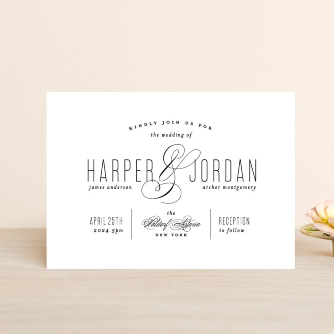 "Scripted Ampersand" - Wedding Invitations in Midnight by Roxy Cervantes - Front
