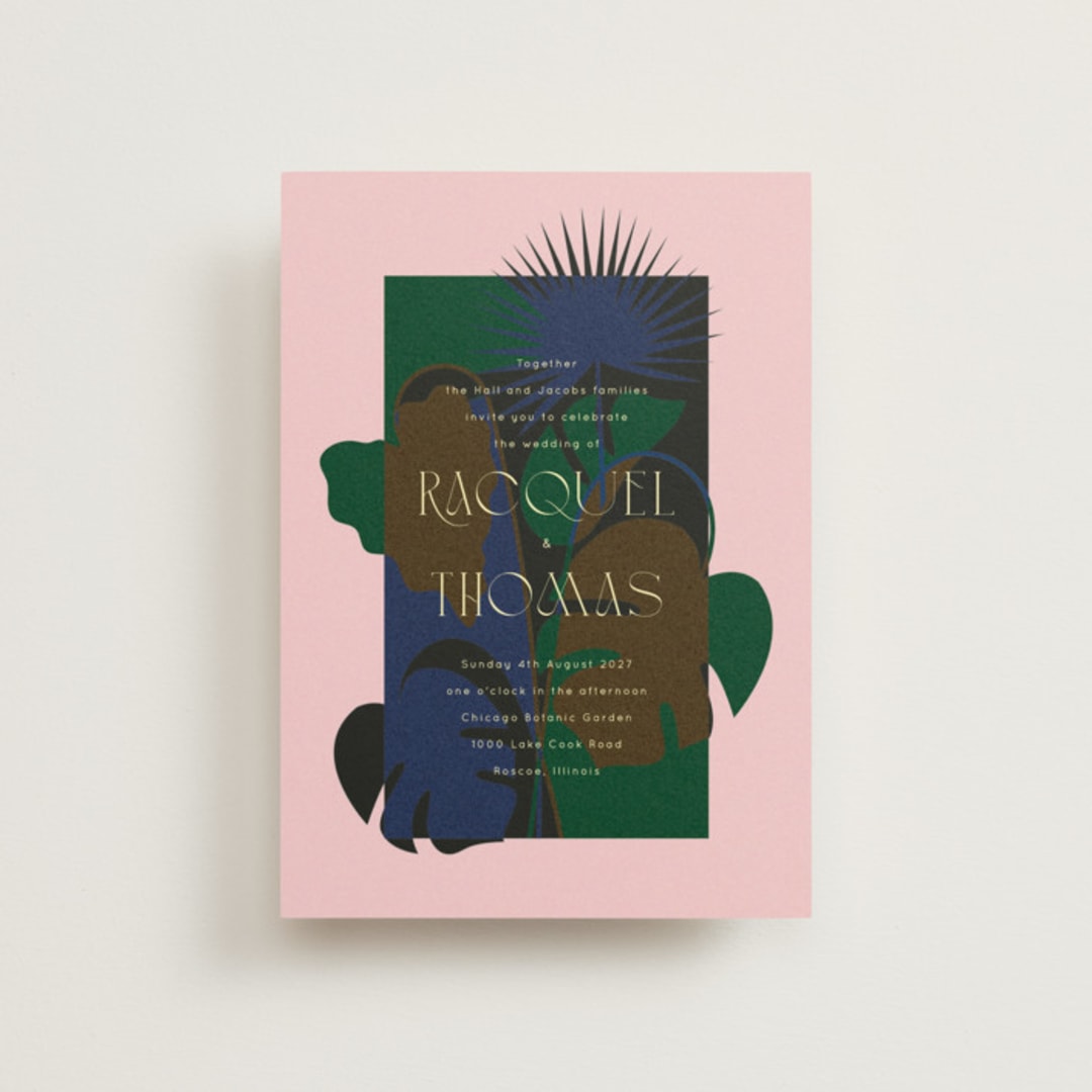 "modern tropics" - Wedding Invitations in Blush by Baumbirdy - Front