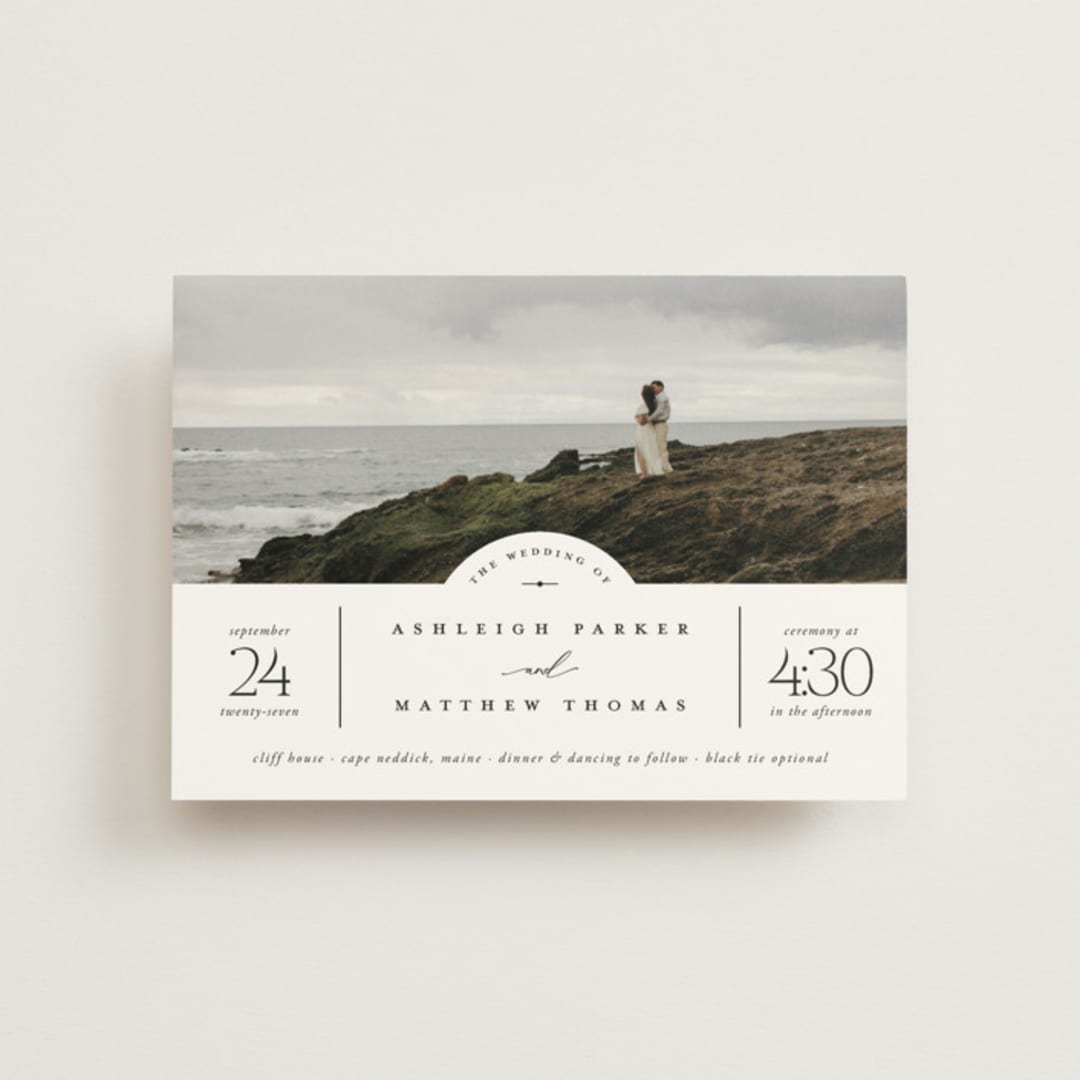 "Panoramic" - Wedding Invitations in Cloud by Heather Schertzer - Front